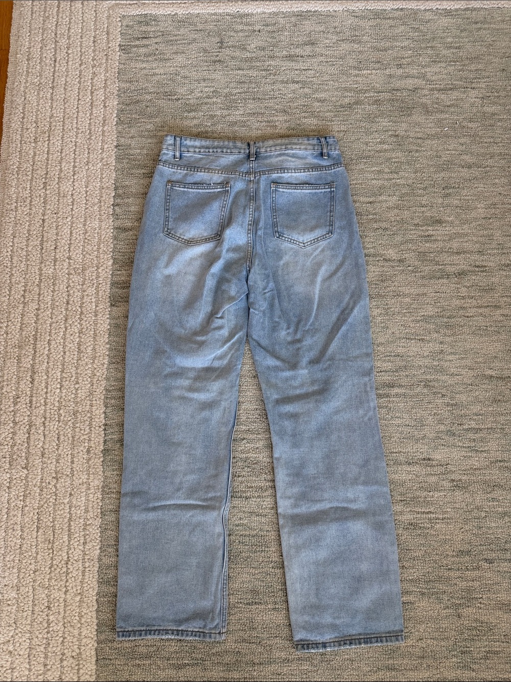 Light Blue Distressed Denim Jeans - Picture 6 of 8